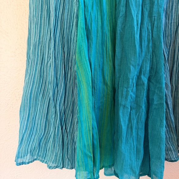 Coldwater Creek turquoise mixed print gauze skirt - Picture 5 of 7